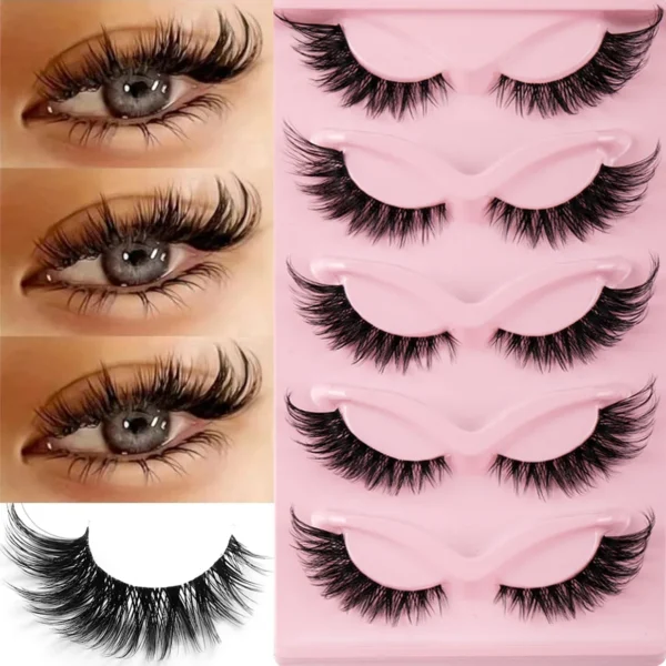 15 Pairs Cat Eye Manga Lashes Set – Natural Long Winged Strip Eyelashes, Lightweight Reusable False Eyelashes for Everyday Glam