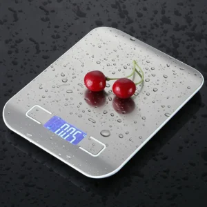 Digital Kitchen Scale (5kg/11 lbs or 10kg/22 lbs) – Stainless Steel Food Scale with 1g Precision and LCD Display for Cooking, Baking, and Mailing