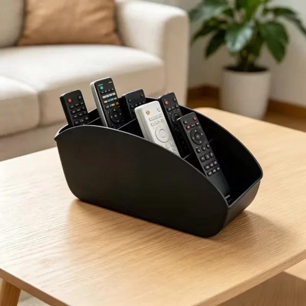 5-Slot Remote Control Holder – Multi-Functional Desktop Organizer Box for Living Room, Home Office & Bedroom (4 Colors)