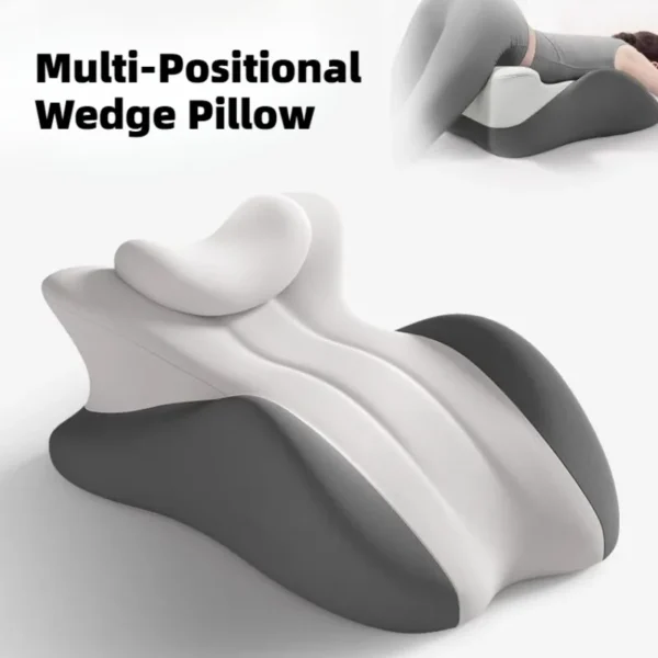Multi-Positional Wedge Pillow Memory Foam – Ergonomic 4-Zone Prone Support for Neck, Back & Leg Pain Relief with Removable Cover