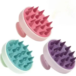 Silicone Shampoo Brush & Scalp Massager – Soft Hair Washing Comb for Shower, Dandruff Relief & Blood Circulation (3.15 x 2.76 In)